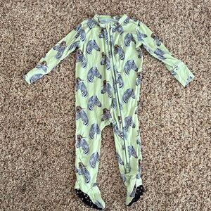 Posh Peanut Dante Zebra Print Footie